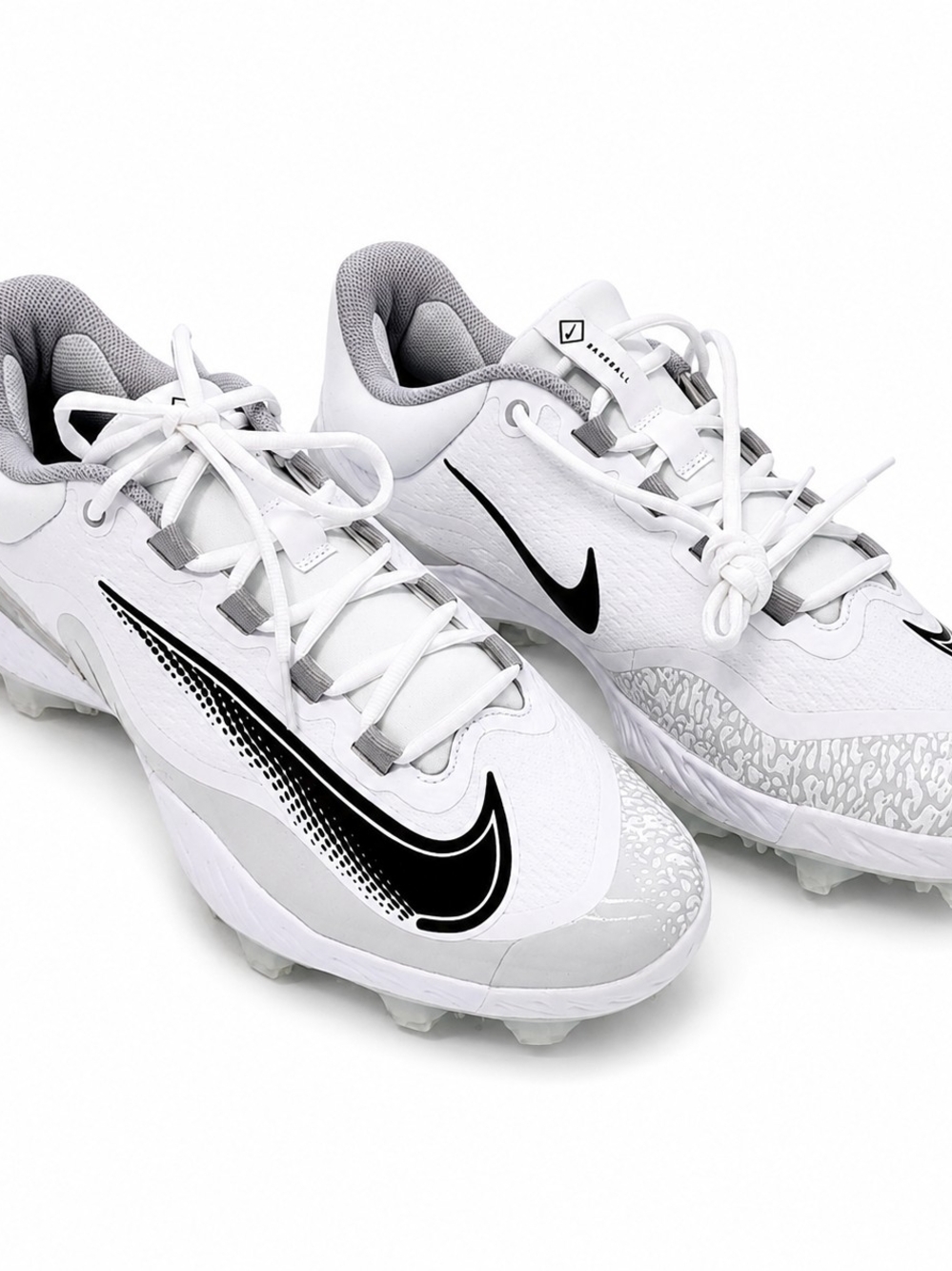 Nike Alpha Huarache 4 Elite Low Baseball Cleats White Gray Men's Size 14 NWOT
